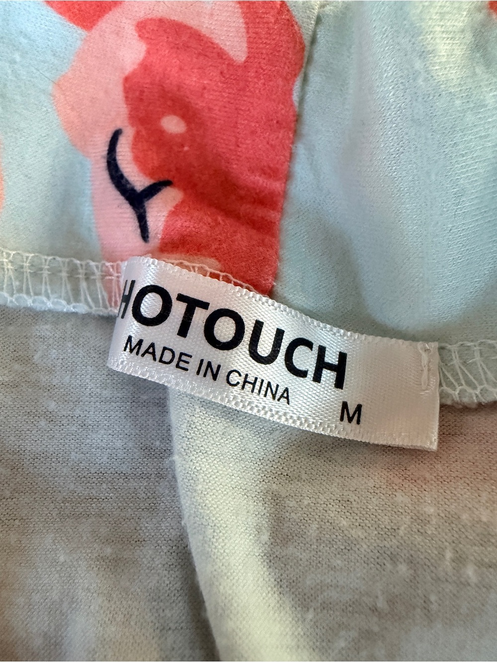 Floral Robe - Light Blue with Pink Roses - Picture 3 of 4